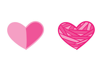 set Heart Valentine vector