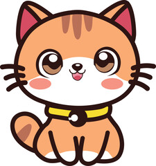 kawaii cute cat sitting