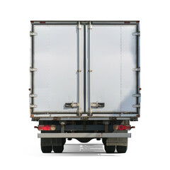 an image shows the back of a truck, perspective view, white background , png on transparency background