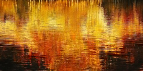 A tranquil lake reflecting the warm hues of a golden sunset