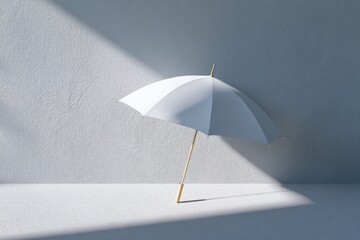 Minimalist umbrella casting soft shadows, symbolizing protection