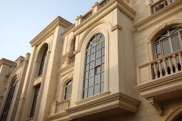 Cream arched and rectangular windows designed to enhance home facades with elegance.