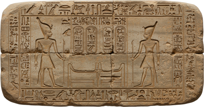 Ancient Egyptian Relief Carving Pharaohs Hieroglyphs and Symbolic Imagery