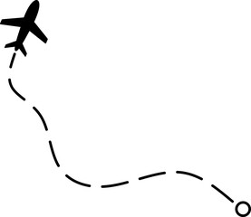 Travel Airplane Dotted Line Element