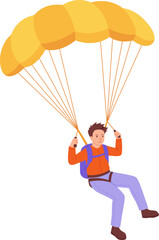 Skydiver Enjoys Safe Parachute Descent