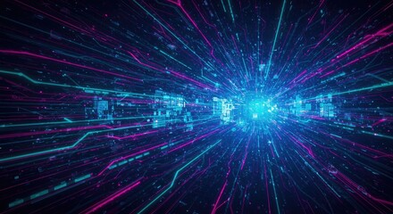 Naklejka premium Abstract digital network explosion (1)