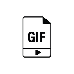 GIF glyph icon one white background. Vector Illustration.