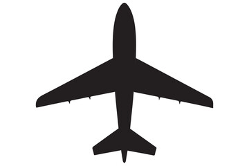 Fototapeta premium Airplane silhouette vector illustration on white background