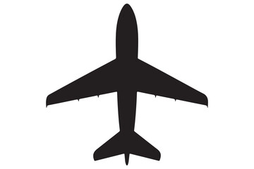 Fototapeta premium Airplane silhouette vector illustration on white background