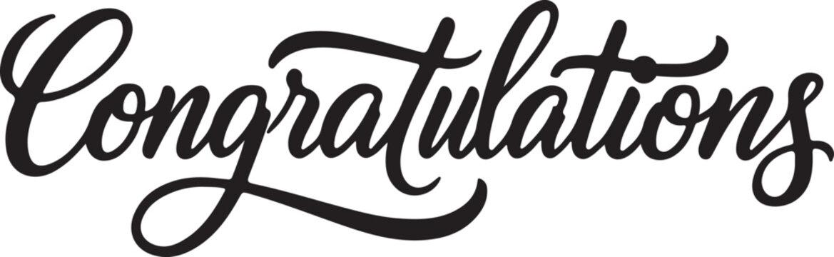 Congratulations Calligraphy Silhouette Design Vector Text Design Illustration.