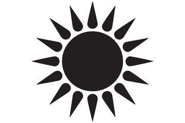 Summer sun vector icon silhouette on white background

