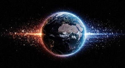 Fototapeta premium Earth in space, digital glow