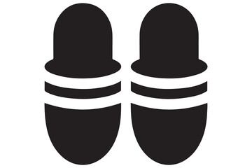 Flip flops icon silhouette vector on white background
