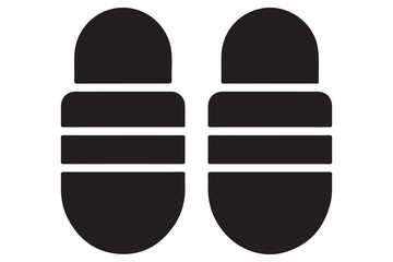 Flip flops icon silhouette vector on white background
