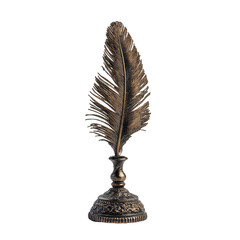 Decorative antique-style feather pen holder