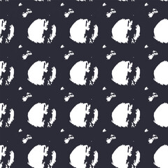 Monochrome Abstract Brush Strokes Seamless Pattern Design