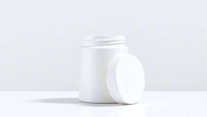 Minimalist White Jar with Lid - Clean and Simple Design