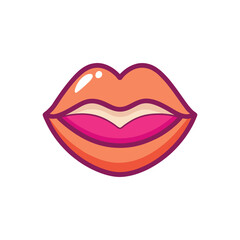 Obraz premium Plump lips logo vector illustration isolated on white background