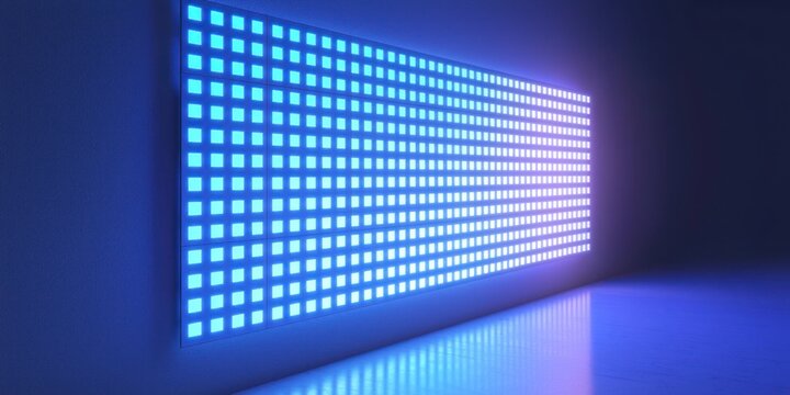 LED wall panel with ambient glow on white background