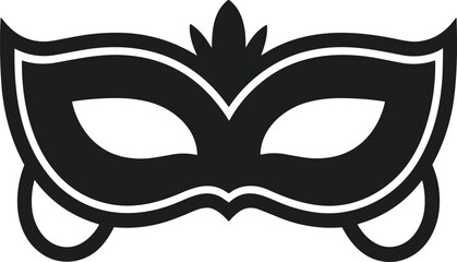 Decorative Masquerade Mask Silhouette Vector with Hanging Loops for New Year Celebrations