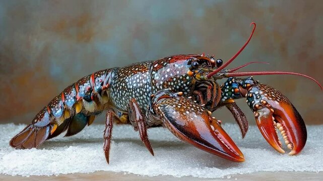 Vivid Australian Spotted Crayfish on White Sand