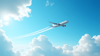 Airplane Soaring Through Clouds A Stunning Aerial View