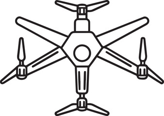 Drone outline vector illustration line art	