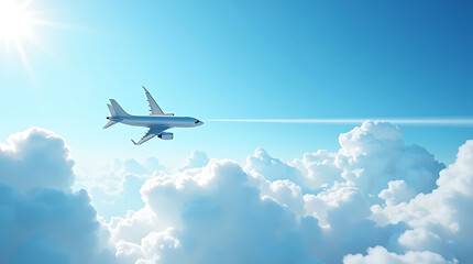 Airplane Soaring Above the Clouds A Stunning Aerial View