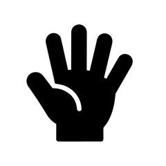Obraz premium A black silhouette illustration of a hand showing five fingers.