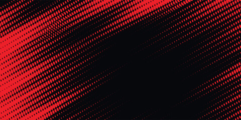 Fototapeta premium Halftone dots red and black color pattern gradient grunge texture background. Dot pop art comic sport style vector grunge. vector eps10