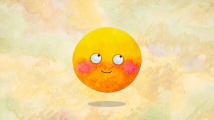 happy feeling happiness face mind health heal mental spiritual positive joy symbol icon psychology therapy art design illustration watercolor painting cartoon isolated self love emotional expression