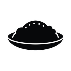 Black silhouette of food in a bowl