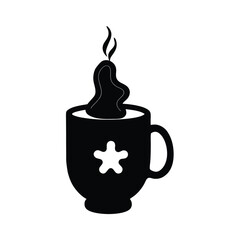 Black and White Coffee Cup Illustration
