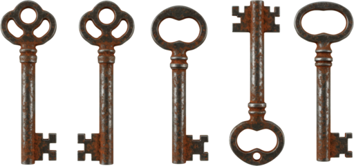 Collection of Antique Rusty Skeleton Keys Vintage Metal Keys Old Door Keys Grunge Texture
