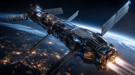 Space technology touch satellite communication and exploration structure global network. Innovative advancements in propulsion systems and satellite design enhance the exchange of real-time data.