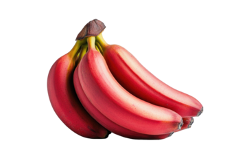Bunch Of Red Bananas isolated on a transparent background
