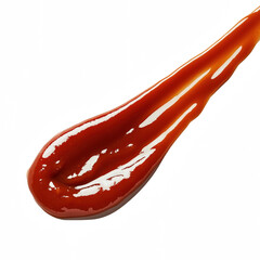A smooth, rich, and glossy line of ketchup, ideal for food styling and culinary art.