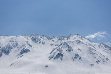 立山連峰と春の雪景色