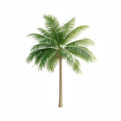 A vibrant palm tree with lush green fronds swaying gracefully in the breeze.