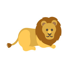 雄ライオン。フラットなベクターイラスト。
Male lion. Flat vector illustration.