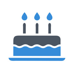 Birthday Cake with Candles Icon – Celebration and Party Dessert Vector Illustration