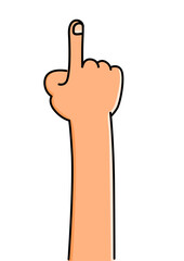Illustration of a finger indicate