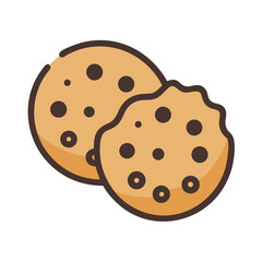 Fototapeta premium Chocolate Chip Cookie Icon – Sweet Baked Dessert and Snack Vector Illustration