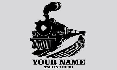 Train moving logo design,Train moving vector illustration with white background