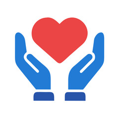 Obraz premium Heart in Helping Hands Icon – Compassion and Support Symbol