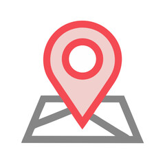 Location Pin on Map Icon Representing Navigation Marker and Geolocation Position