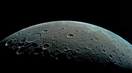 Moon surface with craters covering the celestial body in space