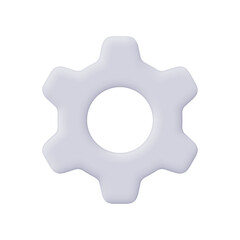 Grey metal gear, setting symbol. Technical support, repair, service, optimization and workflow concept. 3d vector icon. Cartoon minimal style.