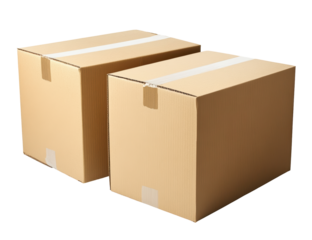 Two sealed cardboard boxes ready for shipping