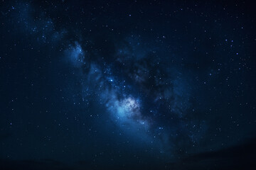 Obraz premium Stunning Milky Way Night Sky – A Starry Cosmic Panorama with Dark Horizon Silhouette